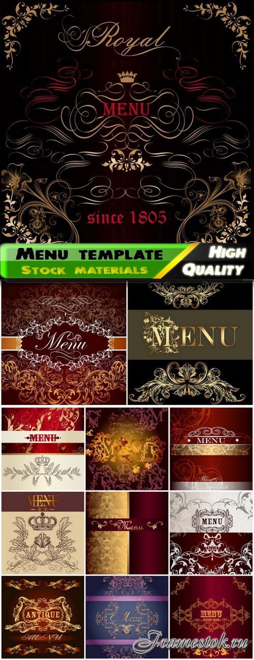 Cafe or restaurant decorative menu template design 12 Eps