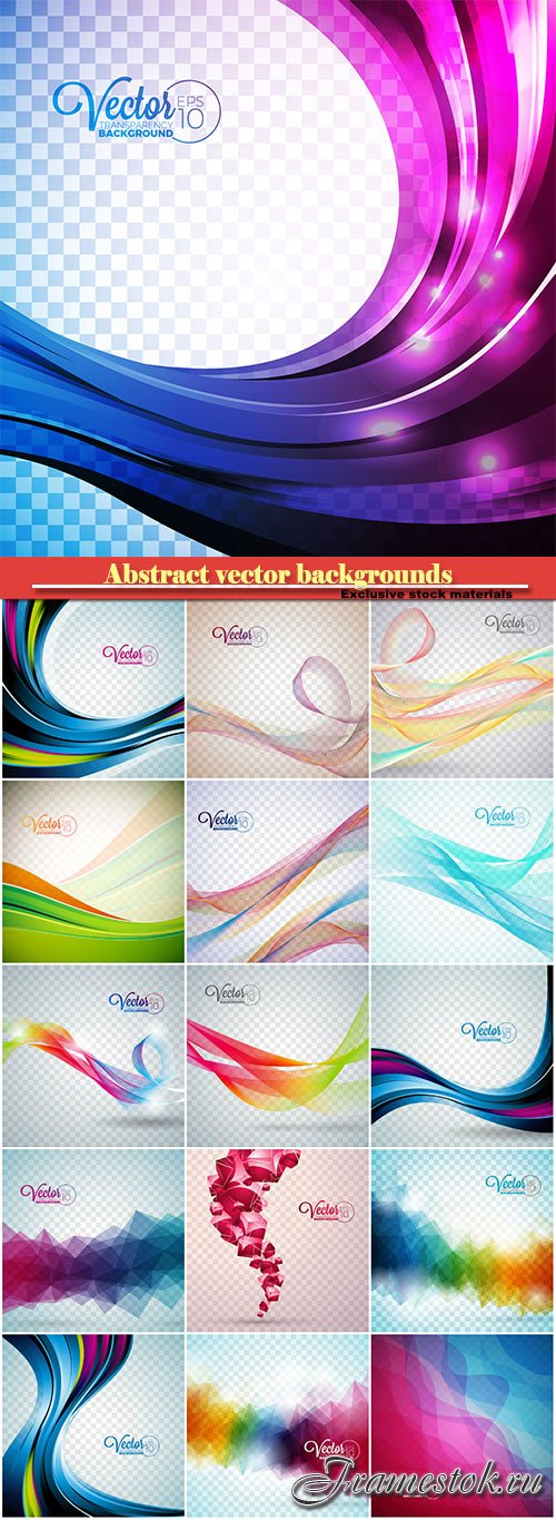 Abstract vector backgrounds, glowing lines