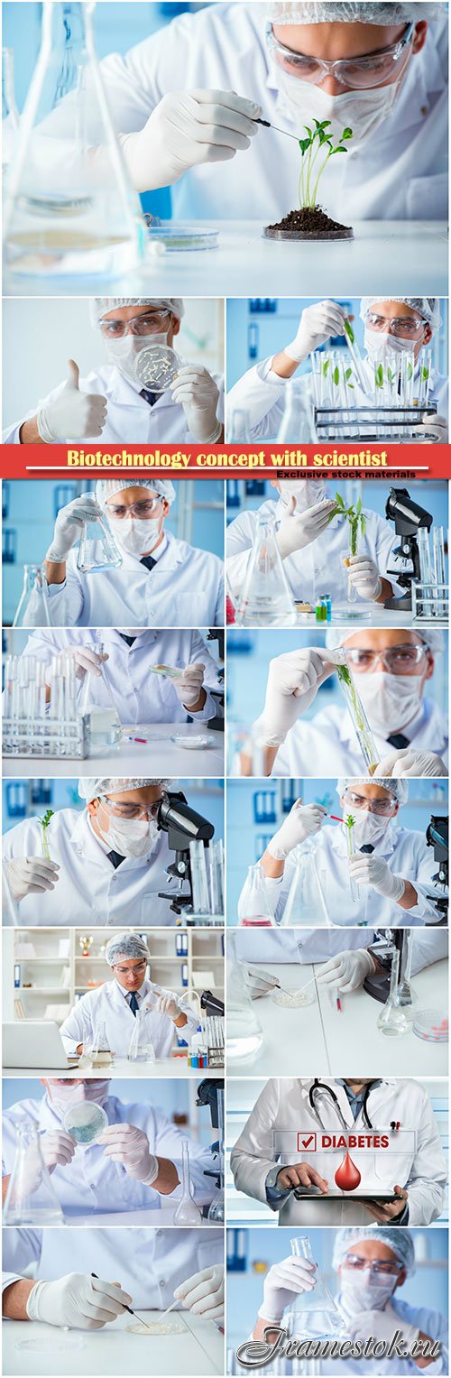 Biotechnology concept with scientist in laboratory