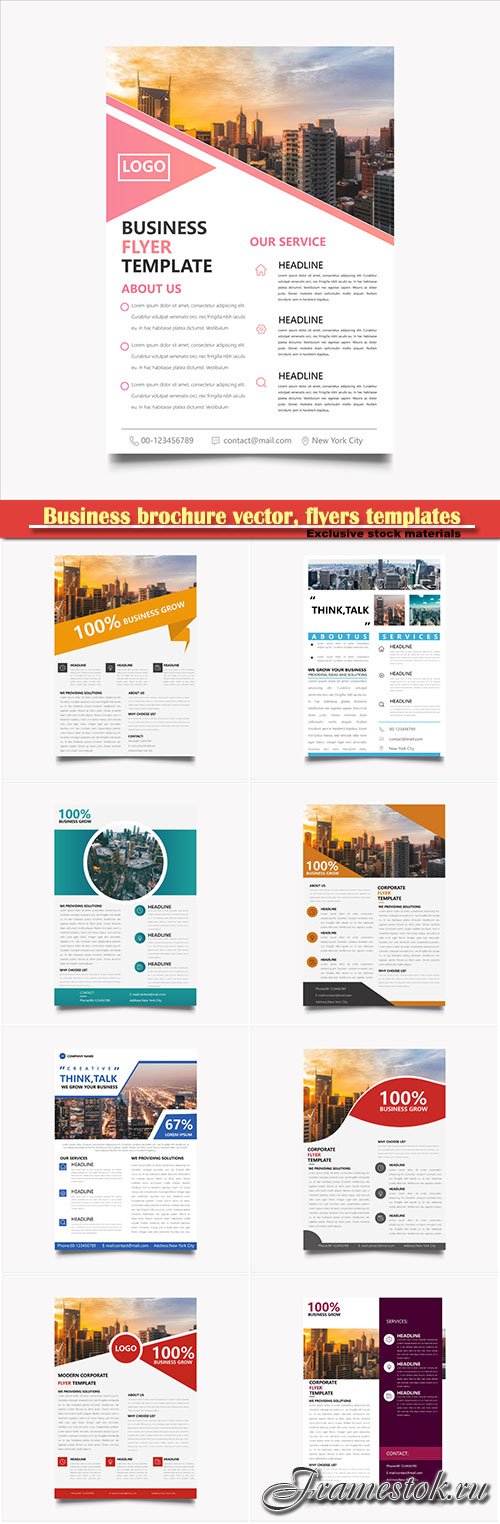 Business brochure vector, flyers templates # 50