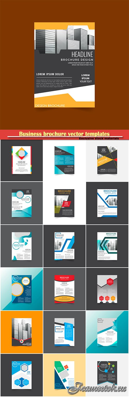 Business brochure vector templates, magazine cover, business mockup, education, presentation, report # 56