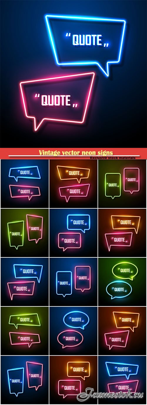 Vintage vector neon signs