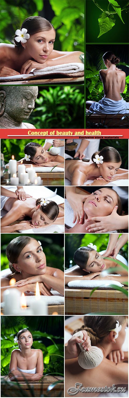 Concept of beauty and health, spa procedures, woman on massage