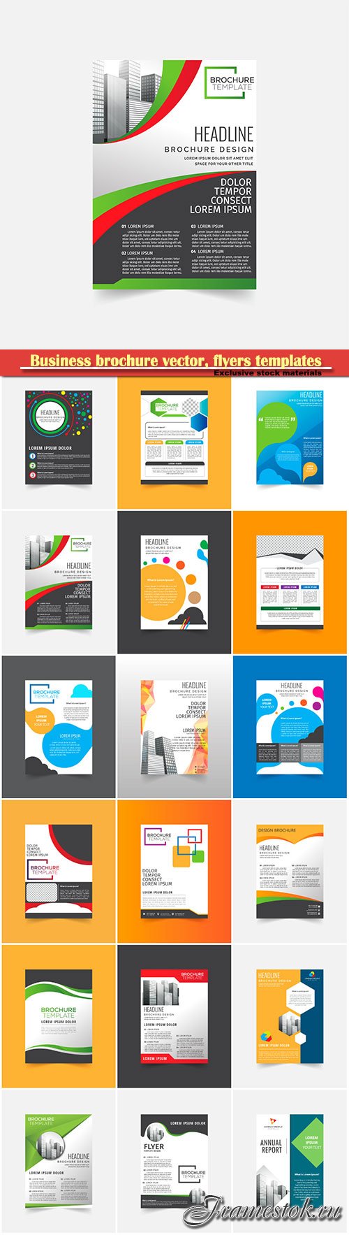 Business brochure vector, flyers templates, report cover design # 90