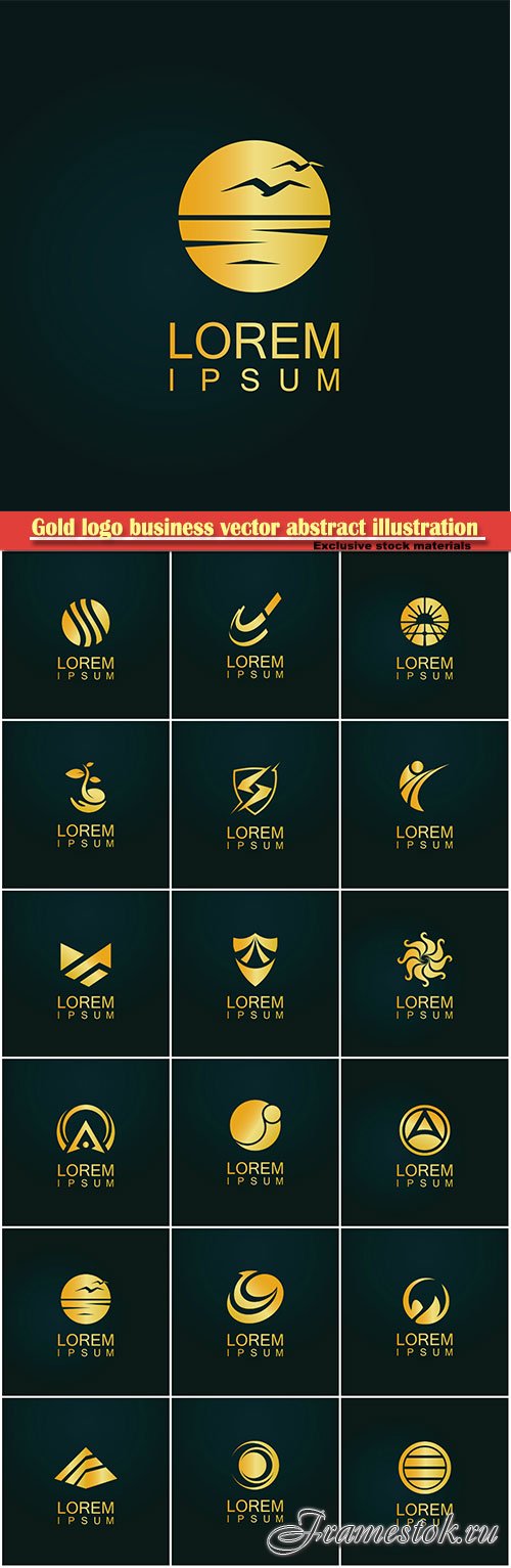 Gold logo business vector abstract illustration # 37