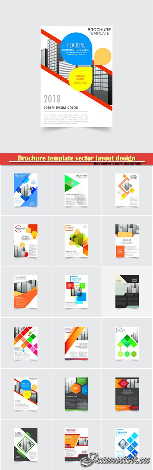 Brochure template vector layout design, corporate business annual report, magazine, flyer mockup # 121