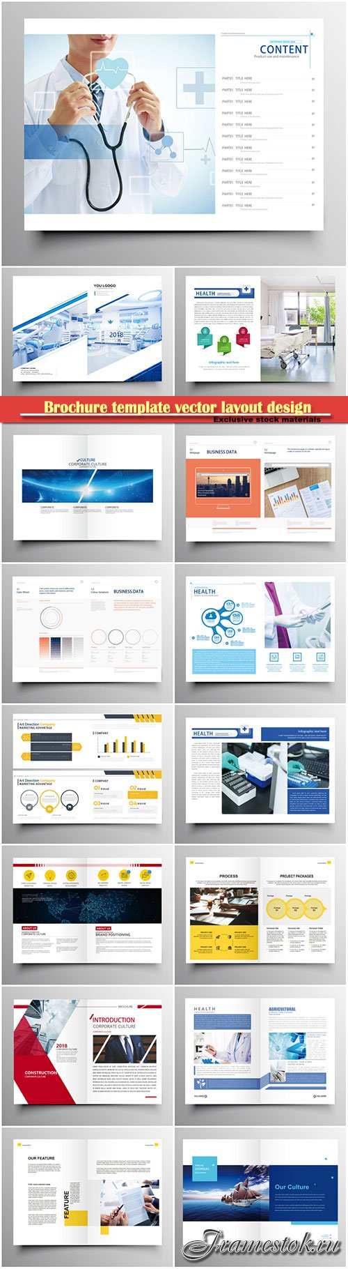 Brochure template vector layout design, corporate business annual report, magazine, flyer mockup # 126
