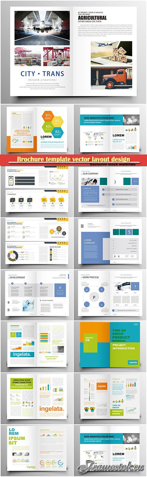 Brochure template vector layout design, corporate business annual report, magazine, flyer mockup # 133