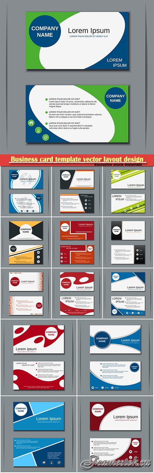 Business card template vector layout design