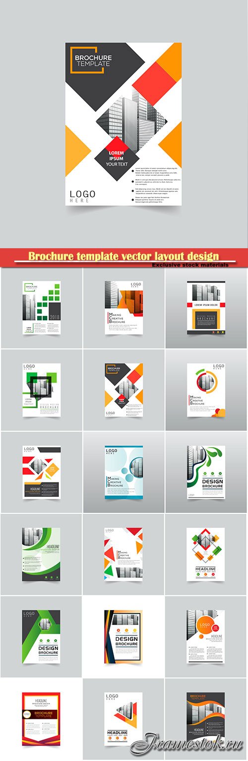 Brochure template vector layout design, corporate business annual report, magazine, flyer mockup # 146