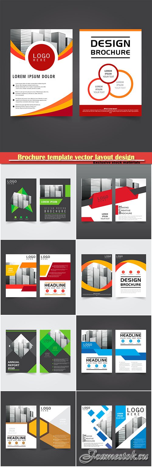 Brochure template vector layout design, corporate business annual report, magazine, flyer mockup # 165