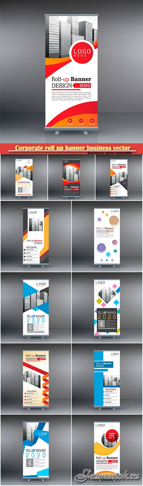 Corporate roll up banner business vector template # 2