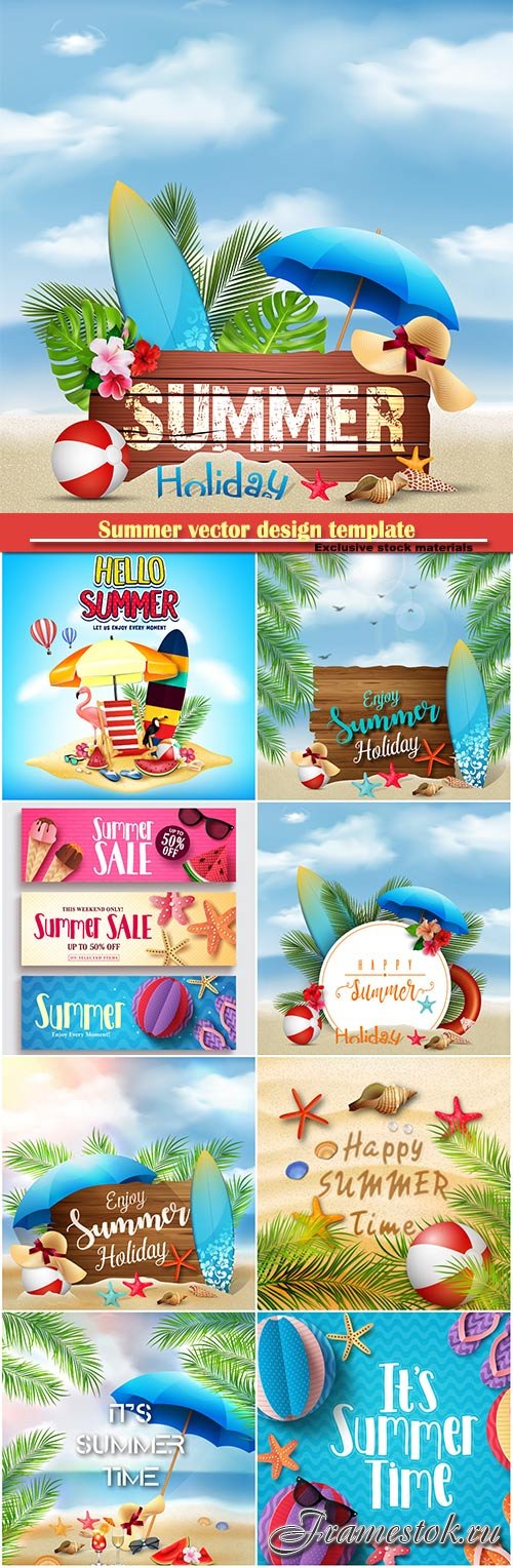 Summer vector design template, sale background # 2