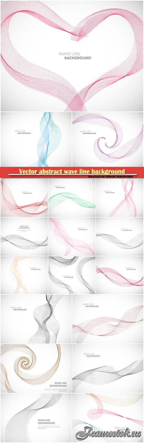 Vector abstract wave line background