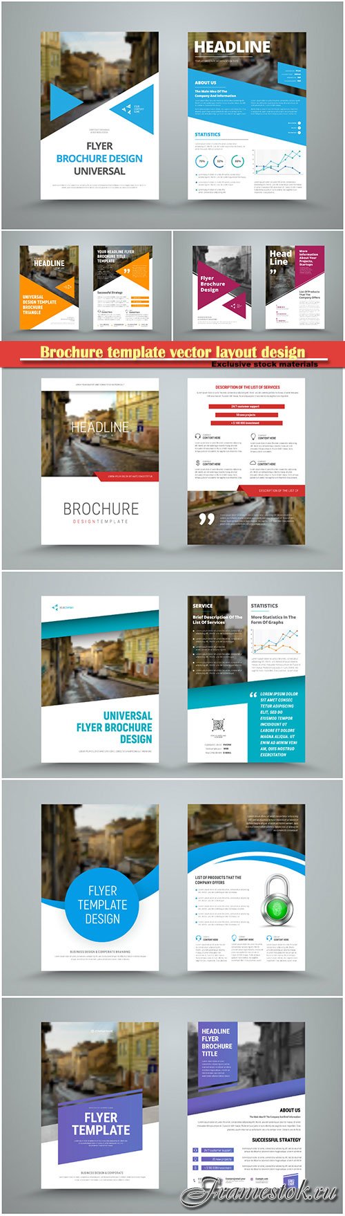 Brochure template vector layout design, corporate business annual report, magazine, flyer mockup # 171