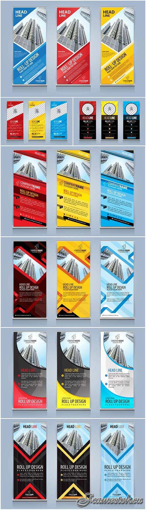 Roll up banners for web and advertisement print out, vector flyer handout design # 4