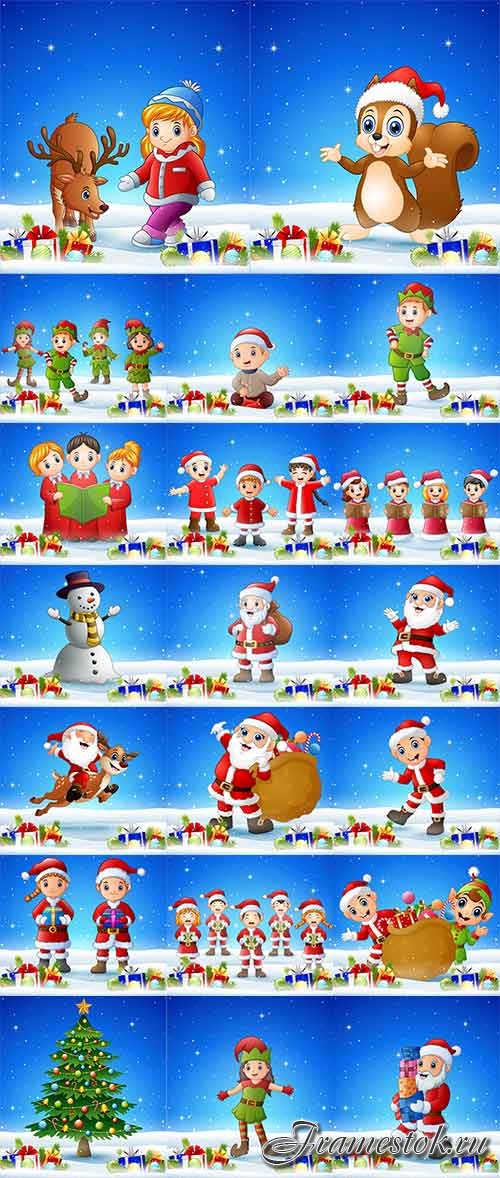      - 4 -   / Christmas characters - 4 - Vector Graphics 