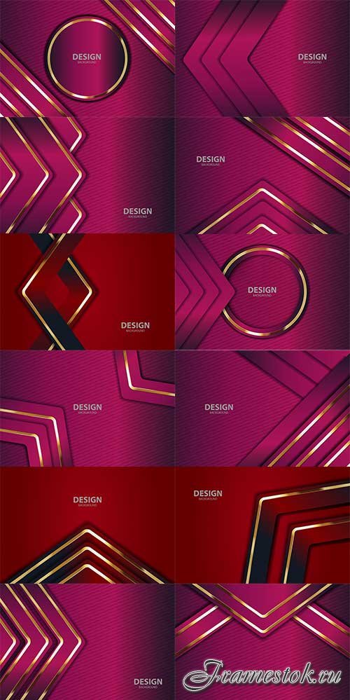         / Red backgrounds with gold lines in vector