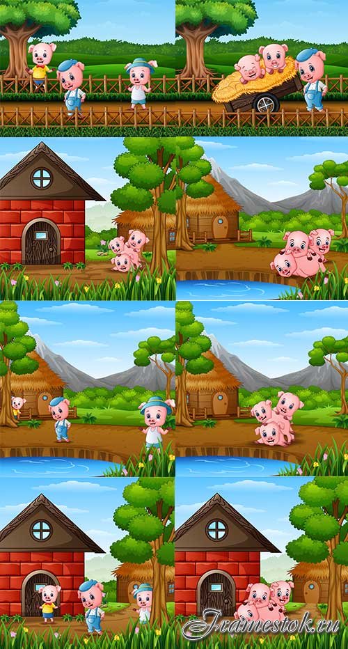   -   / Three little pigs - Vector Graphics