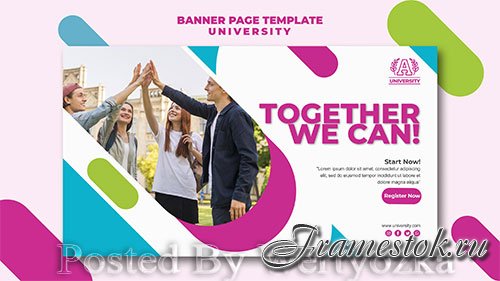 University horizontal banner page template