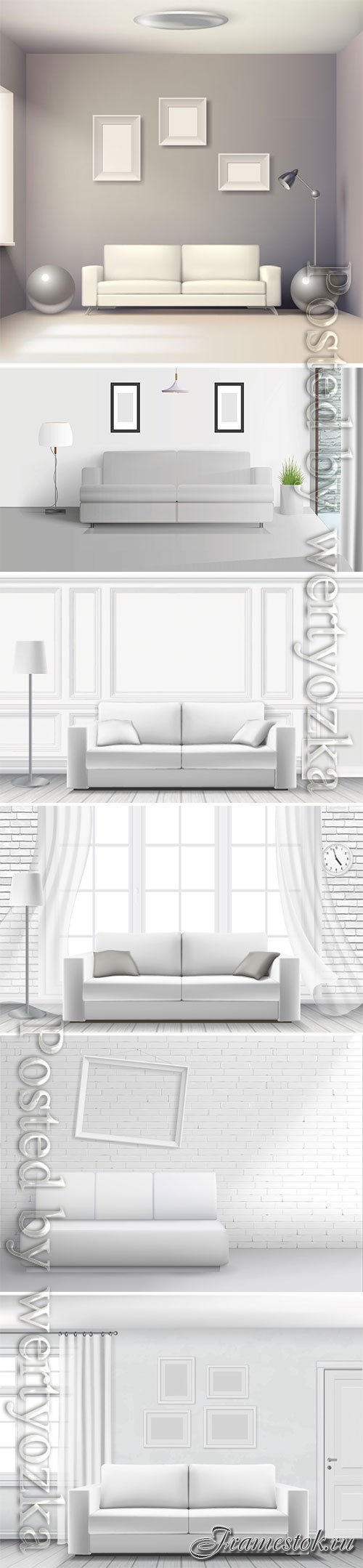 Realistic home interior vector template # 4