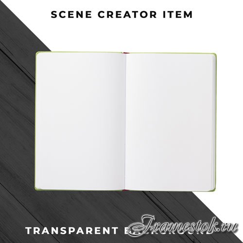 Notebook object transparent psd