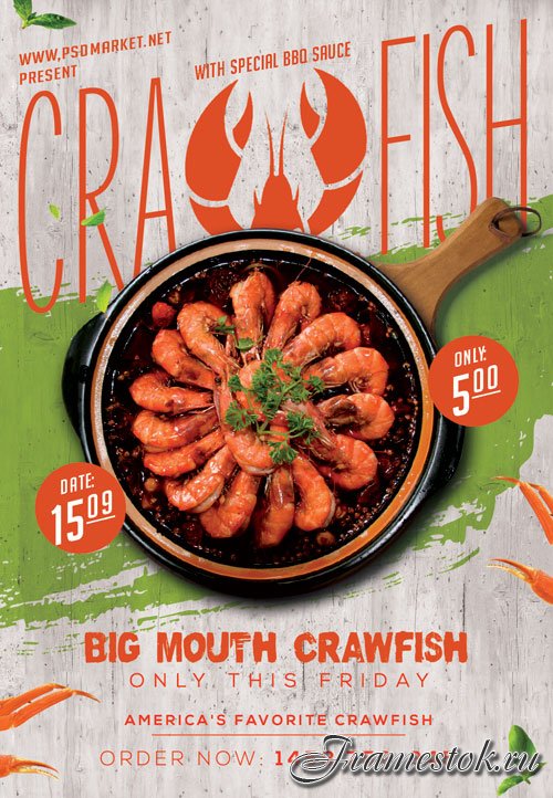 Crawfish day - Premium flyer psd template