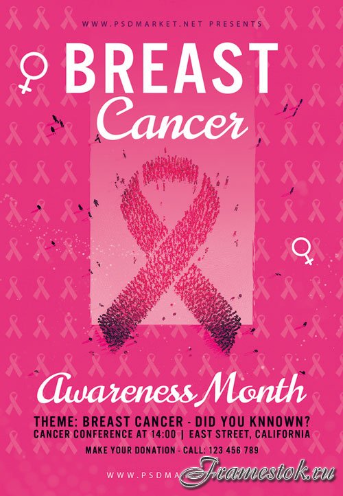 Breast cancer month - Premium flyer psd template