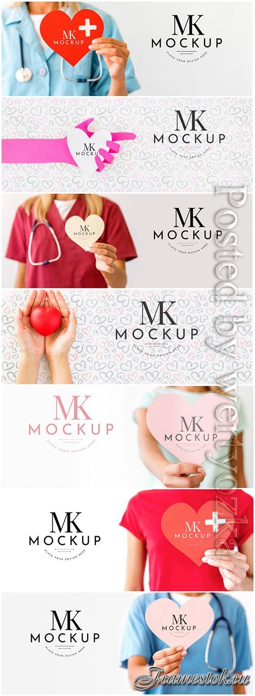 Beautiful heart concept mock-up