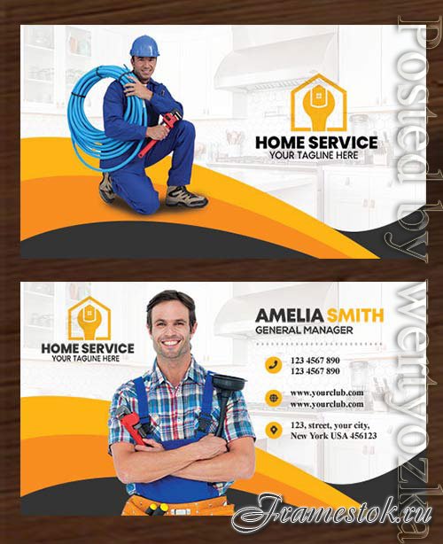 Plumber Business Card PSD Template