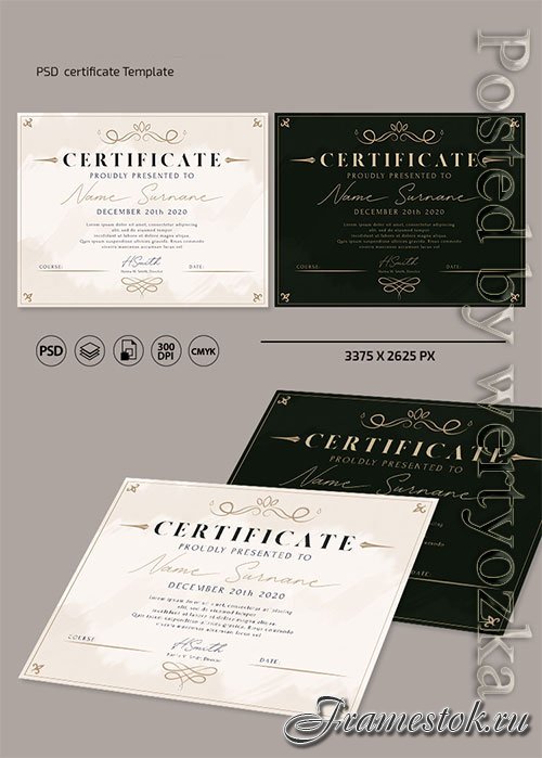 Certificate and Diploma template in psd