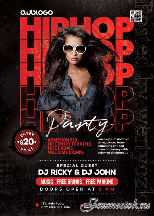 Hip Hop Music Party Flyer PSD Template