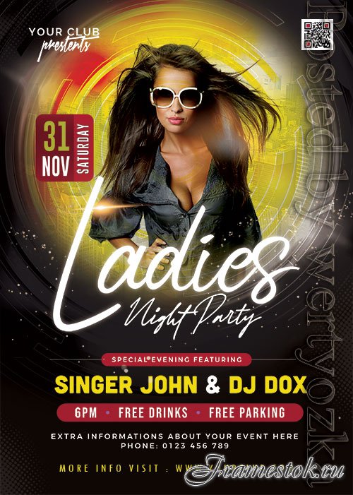 Ladies Night Party PSD Flyer Template