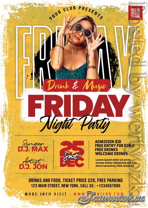 Ladies Friday Party PSD Flyer Template