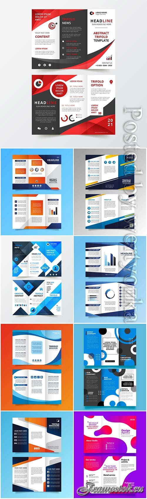 Abstract trifold brochure template