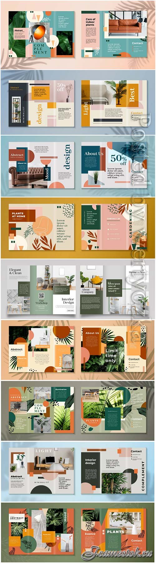 Abstract trifold brochure vector template