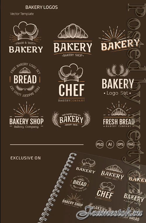 BAKERY LOGOS TEMPLATES IN EPS + PSD