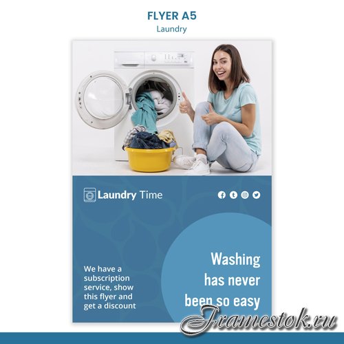 Laundry service flyer template