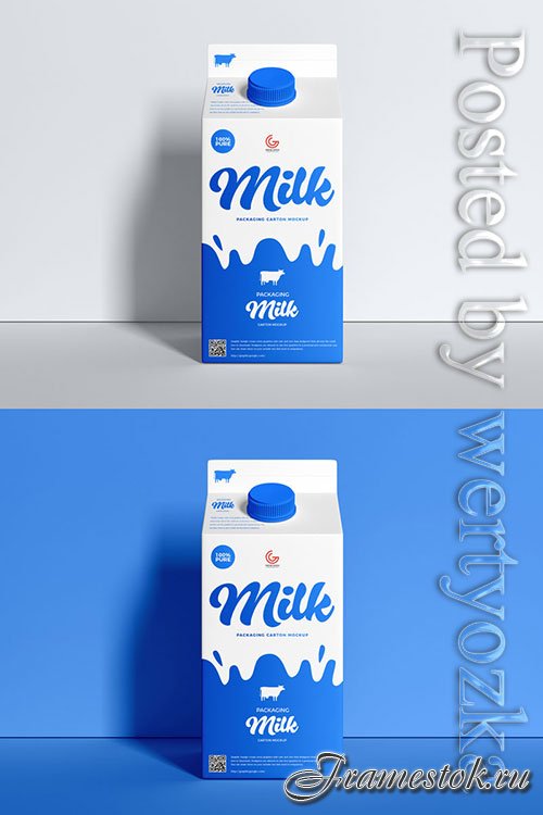 Milk Carton Packaging Mockup PSD
