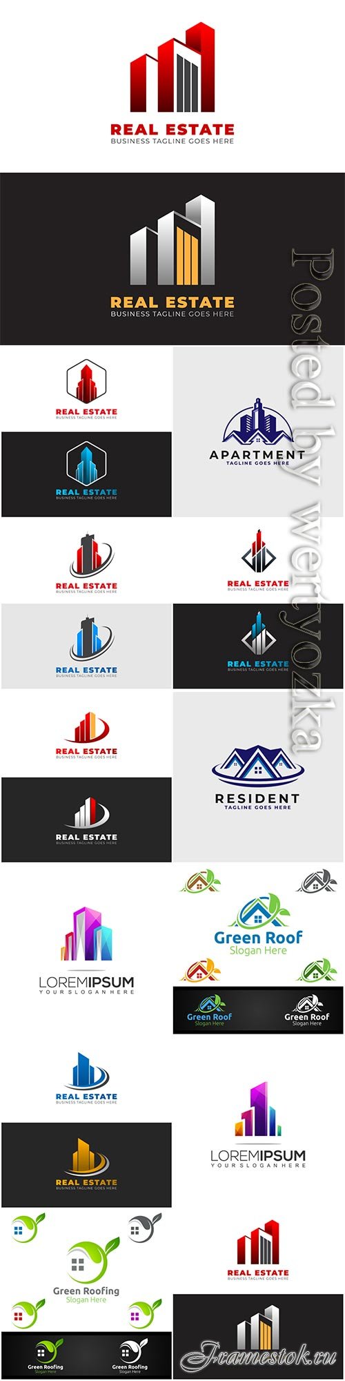Estate logo template design with modern shapes