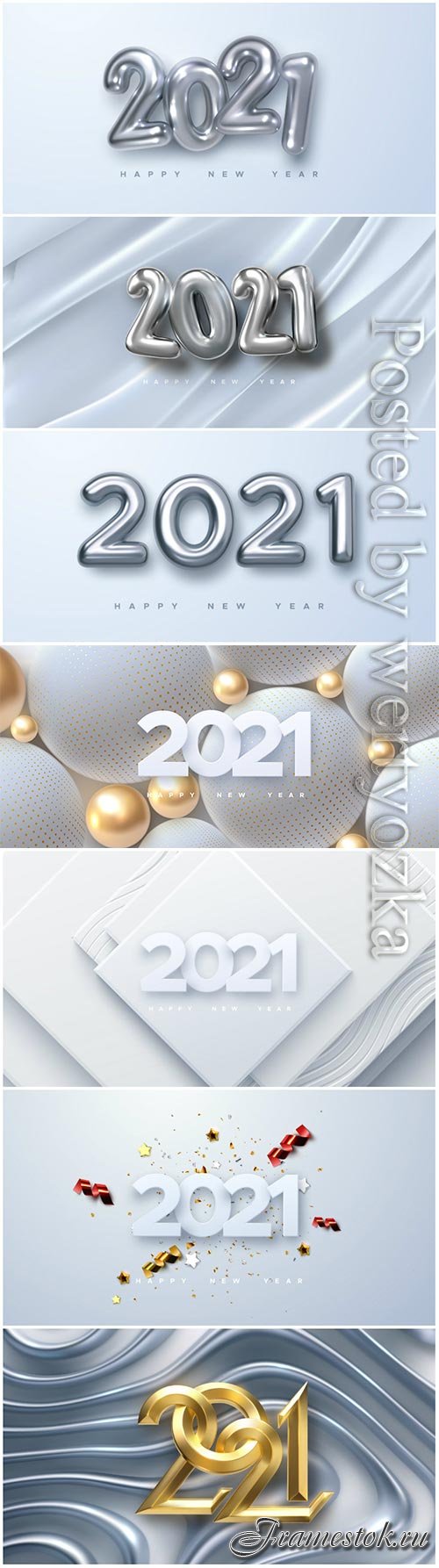 Elegant vector numbers 2021 for new year illustration