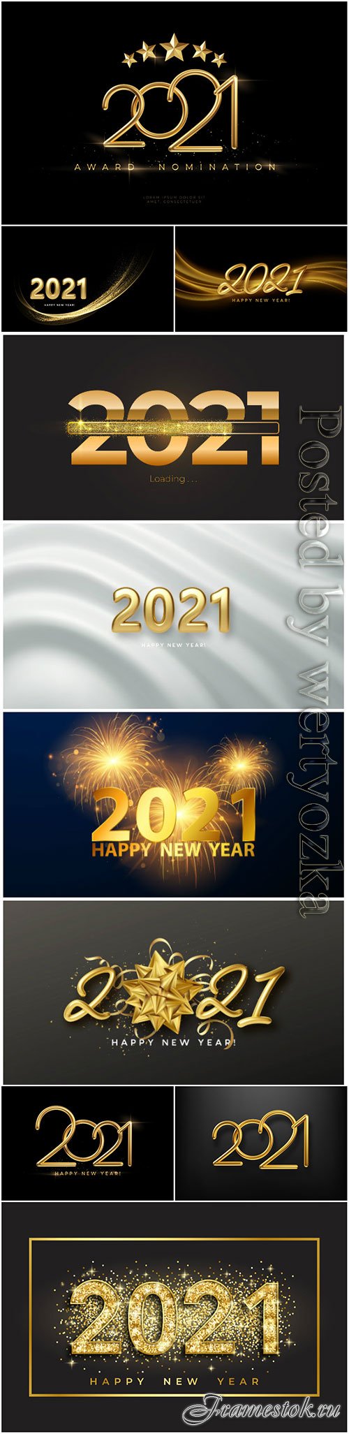 New Year 2021 realistic golden 3d inscription on the background
