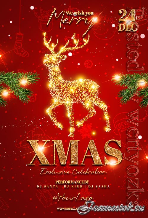 Christmas Party Flyer PSD Template