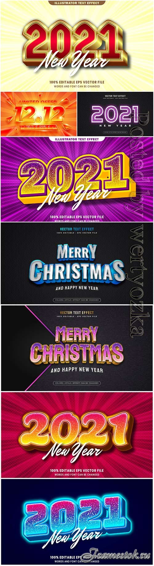 3d editable text style effect vector vol 27