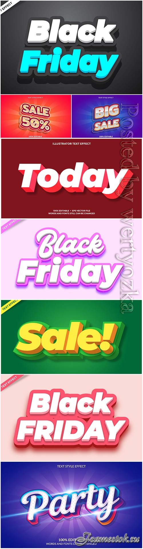 3d editable text style effect vector vol 46