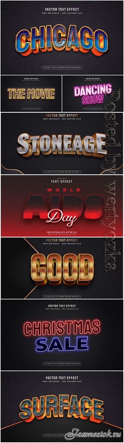 3d editable text style effect vector vol 44