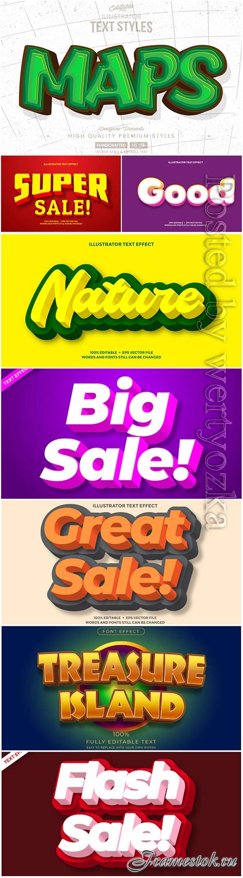 3d editable text style effect vector vol 42