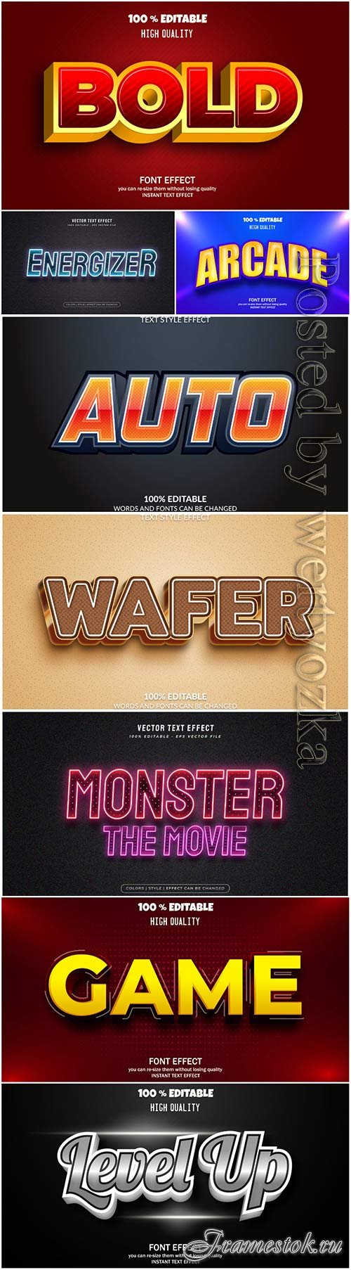 3d editable text style effect vector vol 45