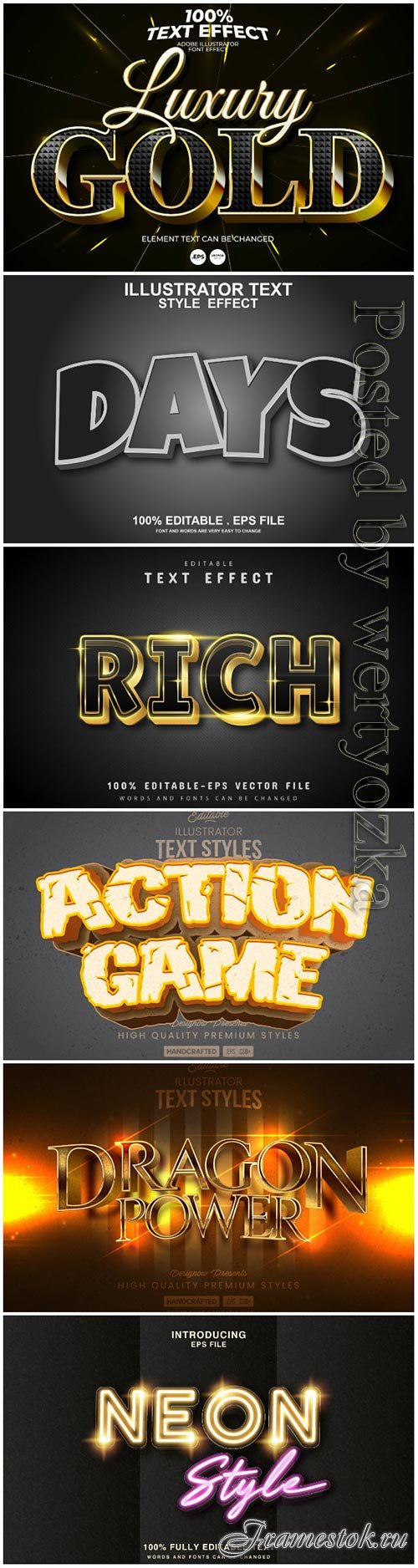 3d editable text style effect vector vol 79