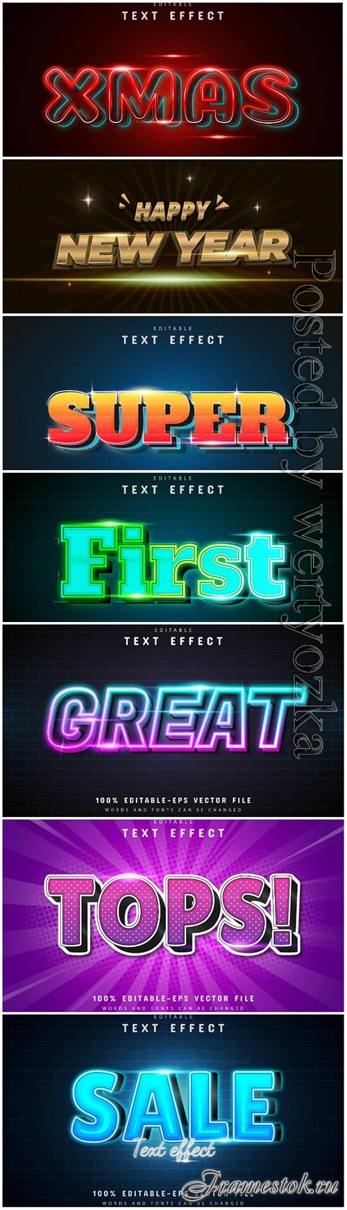 3d editable text style effect vector vol 77